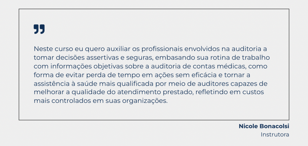 curso auditoria de contas médicas